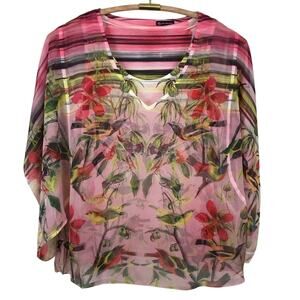 New Directions Floral & Bird Tank With Overlay Size Large